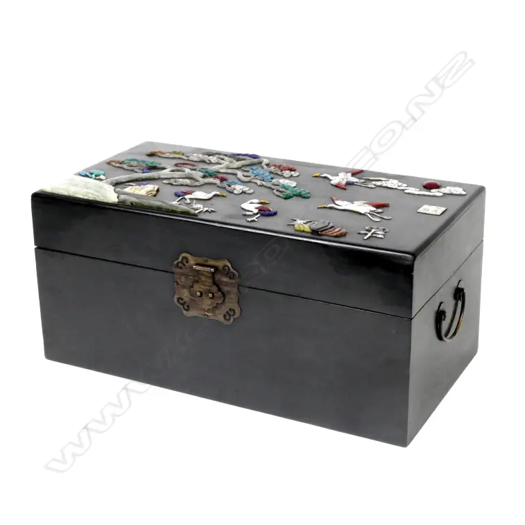 A Chinese hardwood scholar's box Image 1++