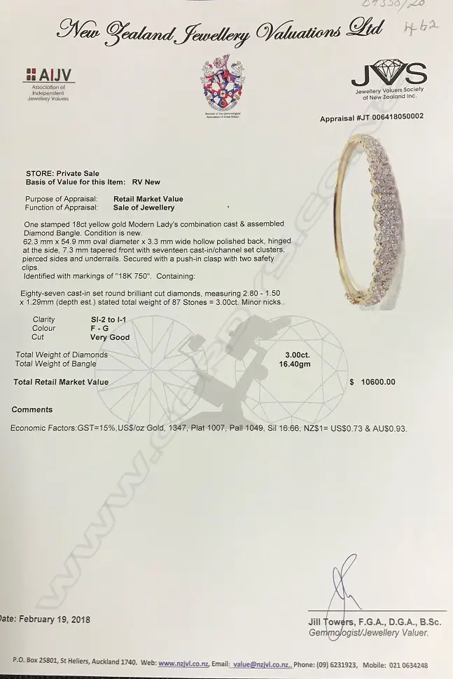A lady's 18ct. yellow gold and diamond encrusted half-hinged bangle Image 1++
