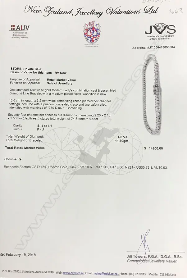 A lady's modern 18ct. white gold and diamond set tennis bracelet Image 1++