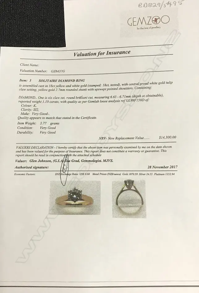 A lady's 18ct. yellow gold and 1.10ct. diamond solitaire ring Image 1++