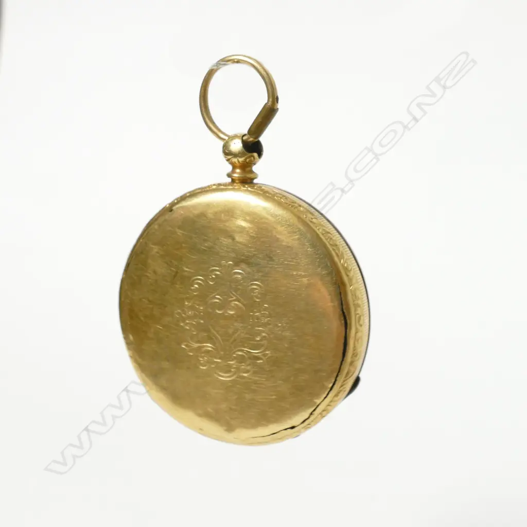 An 18ct. gold open face pocket watch Image 1++
