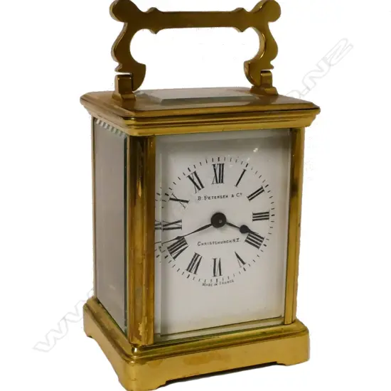 A small French brass cased carriage clock