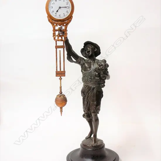 A 19thC figured mystery clock