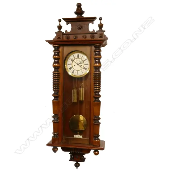 A good quality 19thC weight driven Vienna regulator wall clock