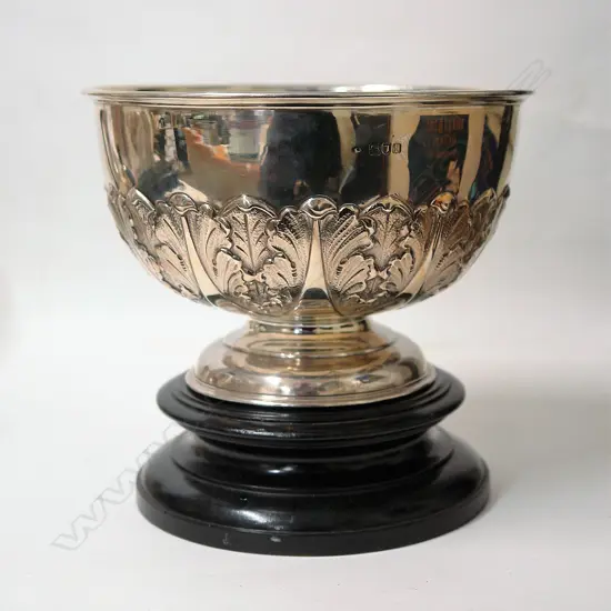 An Edwardian silver decorative rose bowl