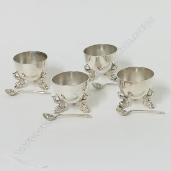 A set of mid-Victorian silver egg cups