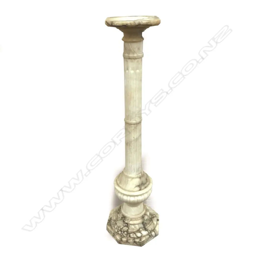 An Edwardian alabaster torchere stand Image 1++