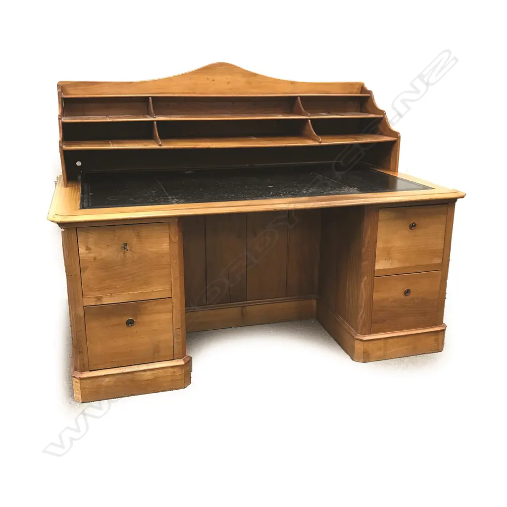 A large European walnut desk Image 1++