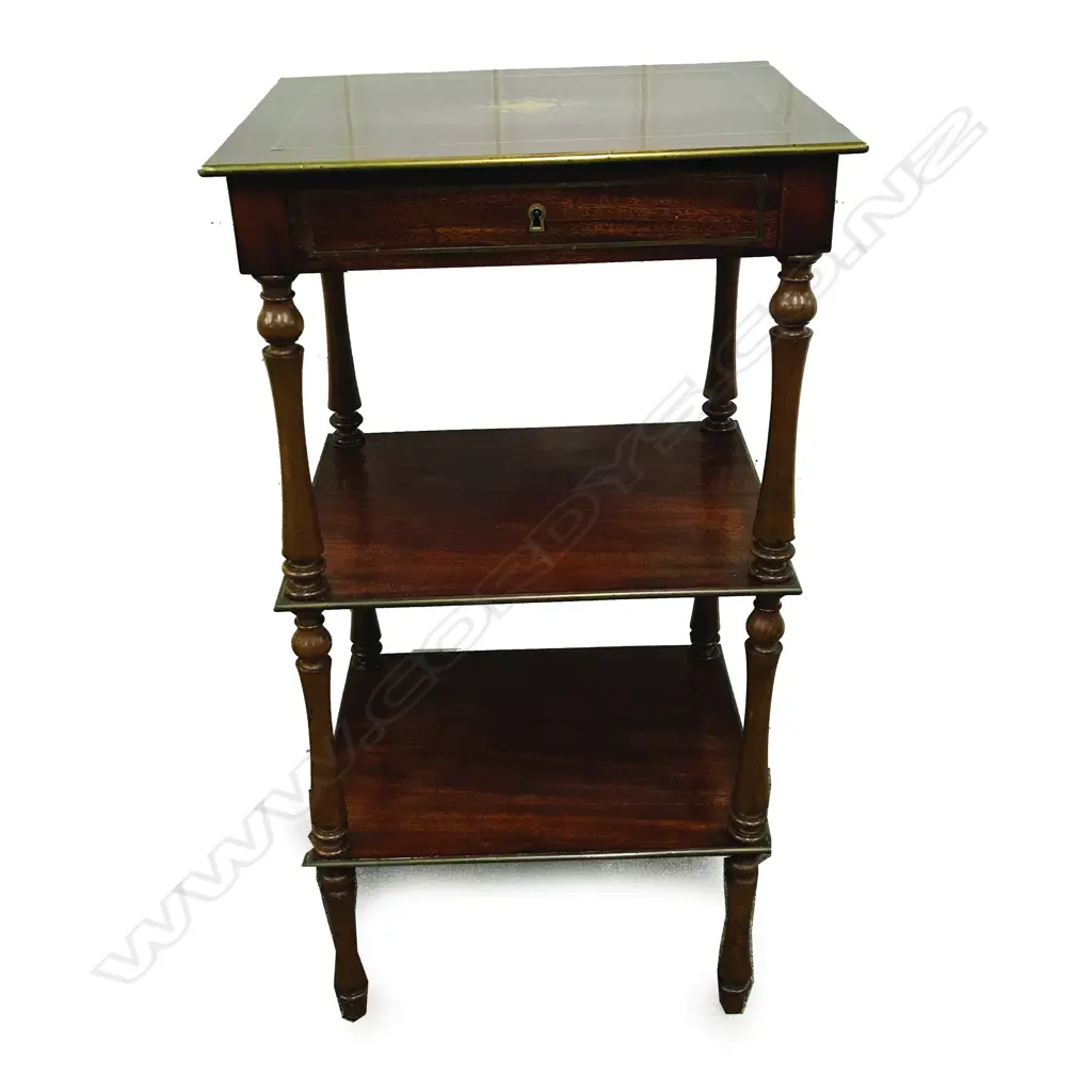 A late 19thC French mahogany étagère Image 1++