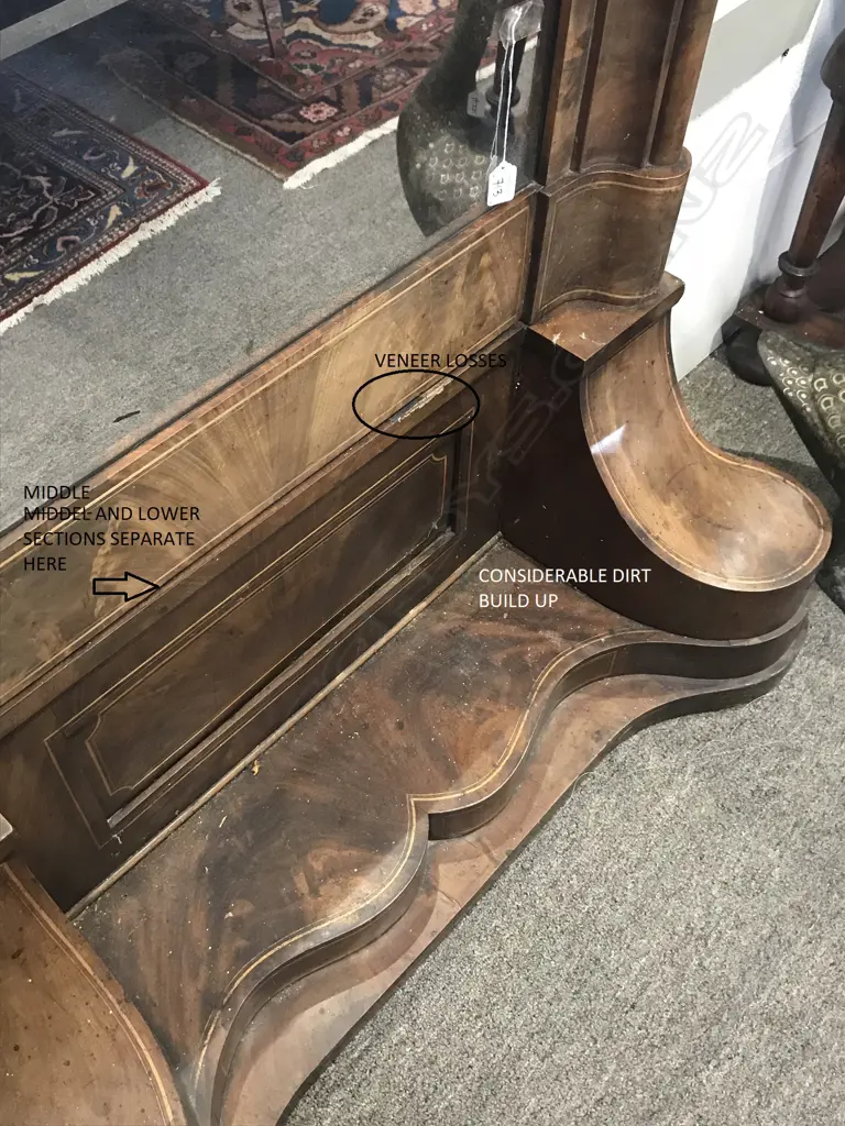 A 19thC German Biedermeier tall free-standing pier mirror Image 1++