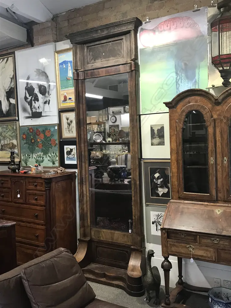 A 19thC German Biedermeier tall free-standing pier mirror Image 1++