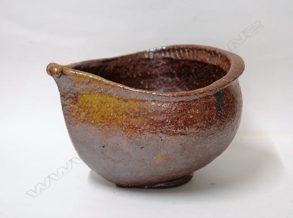 An important Barry Brickell salt glaze boat-form bowl Image 1++