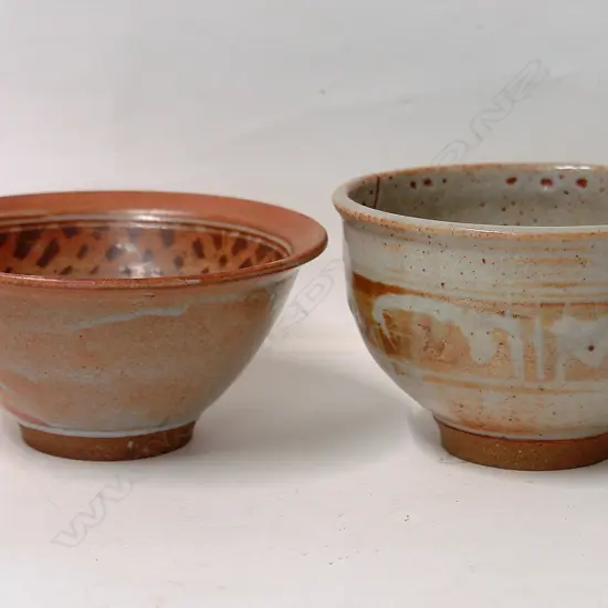 Two Peter Stichbury wax resist decorated bowls