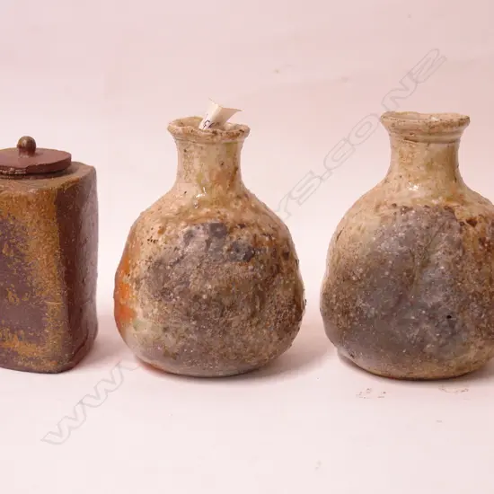 Three Japanese pottery pieces