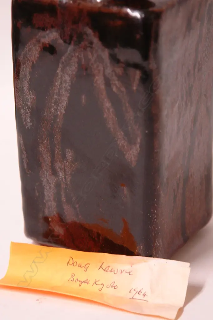 Doug Lawrie wax resist decorated bottle vase Image 1++