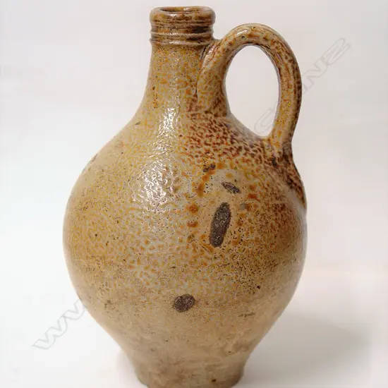 A 19thC or earlier English Bellarmine flask