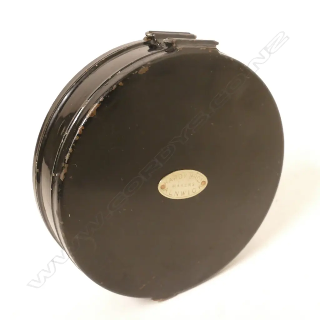A Hardy's circular fly and cast box Image 1++