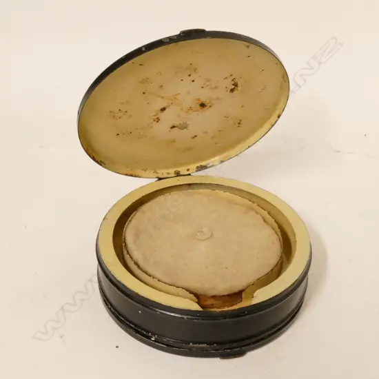 A Hardy's circular fly and cast box