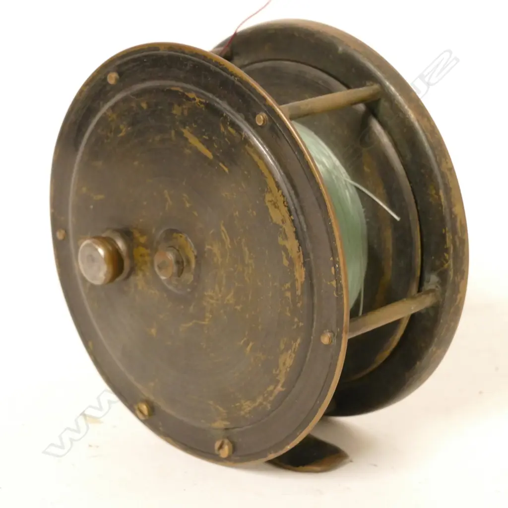 A 4" x 1¾" plate wind brass salmon reel for A.W. McCarthy Image 1++