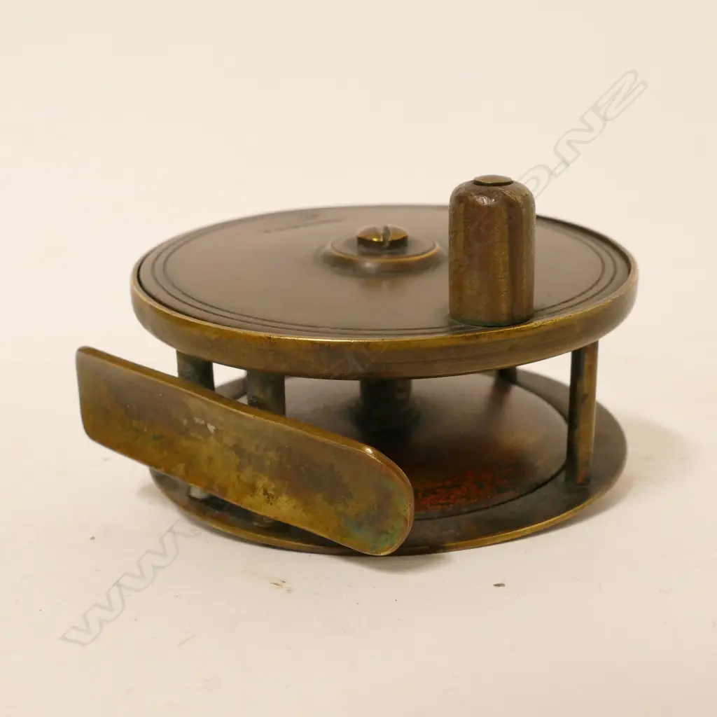 A 3" x 1¼" plate wind brass reel for A.W. McCarthy Image 1++