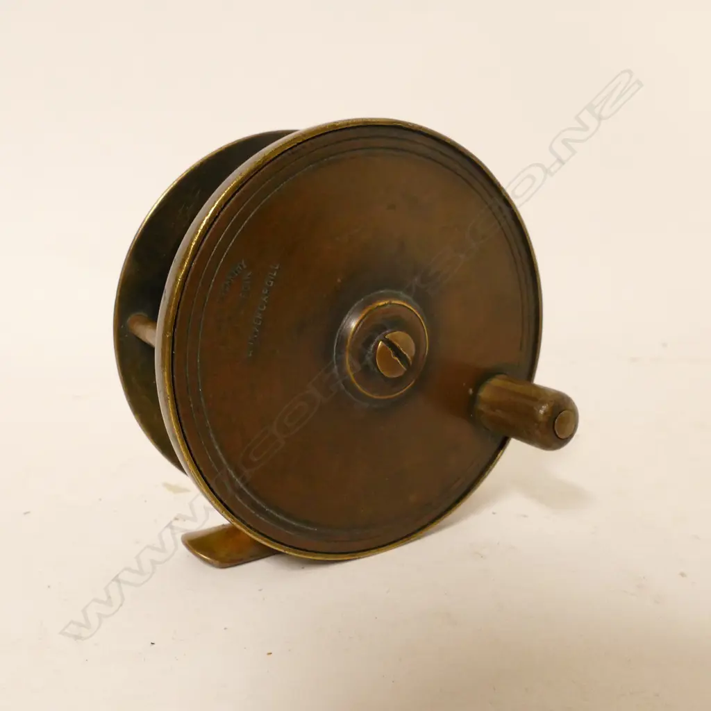A 3" x 1¼" plate wind brass reel for A.W. McCarthy Image 1++