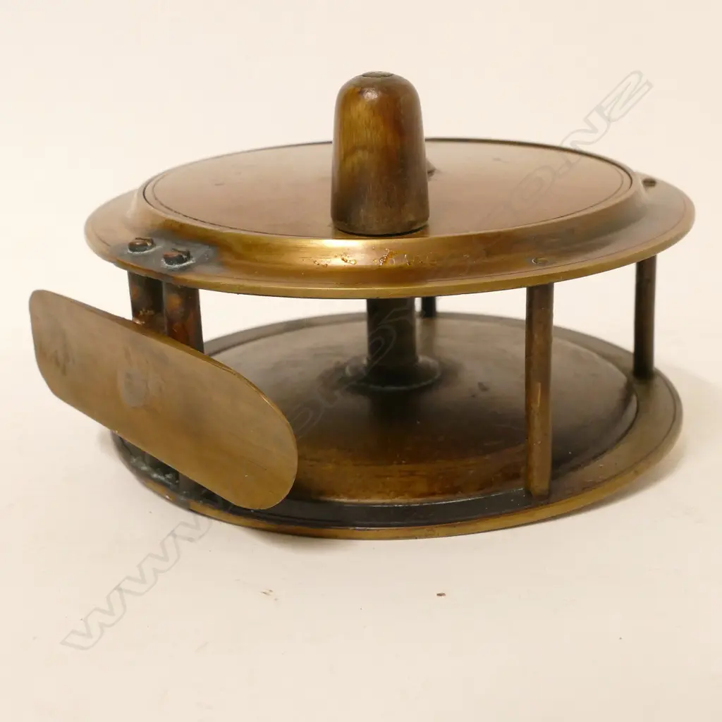 A 5" x 2" brass 'Hercules' style plate wind reel for J.A.Ross & Co. Image 1++