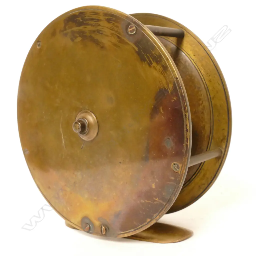 A 5" x 2" brass 'Hercules' style plate wind reel for J.A.Ross & Co. Image 1++
