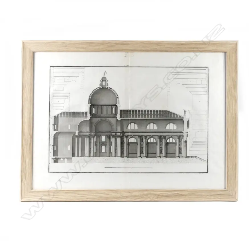 A pair of large framed Andrea Palladio architectural copper engravings Image 1++