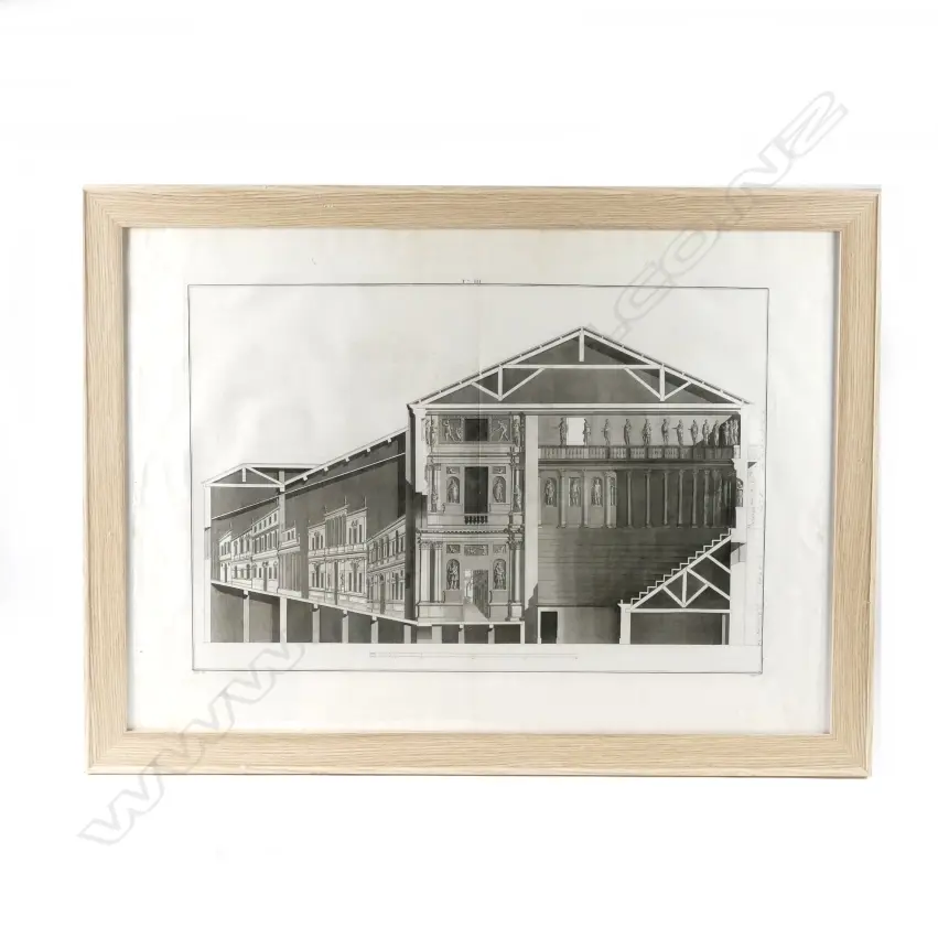 A pair of large framed Andrea Palladio architectural copper engravings Image 1++