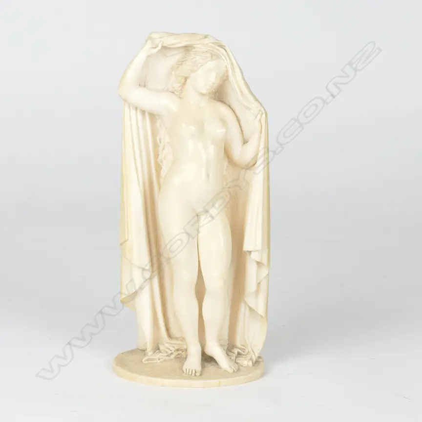 A rare 19thC French (Dieppe) carved ivory figure of a standing female nude Image 1++