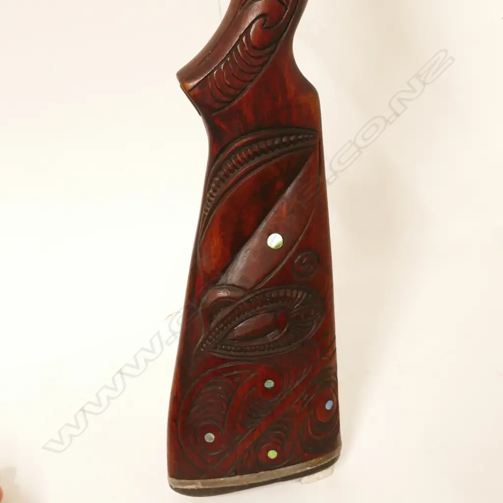 A Lithgow .22 Maori carved rifle Image 1++