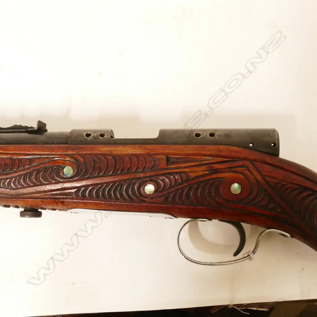 A Lithgow .22 Maori carved rifle Image 1++