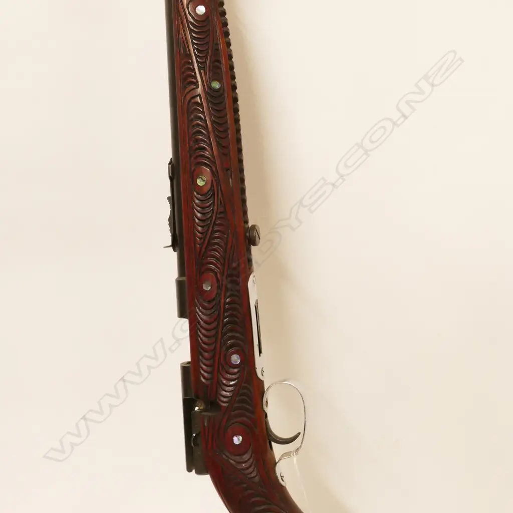 A Lithgow .22 Maori carved rifle Image 1++