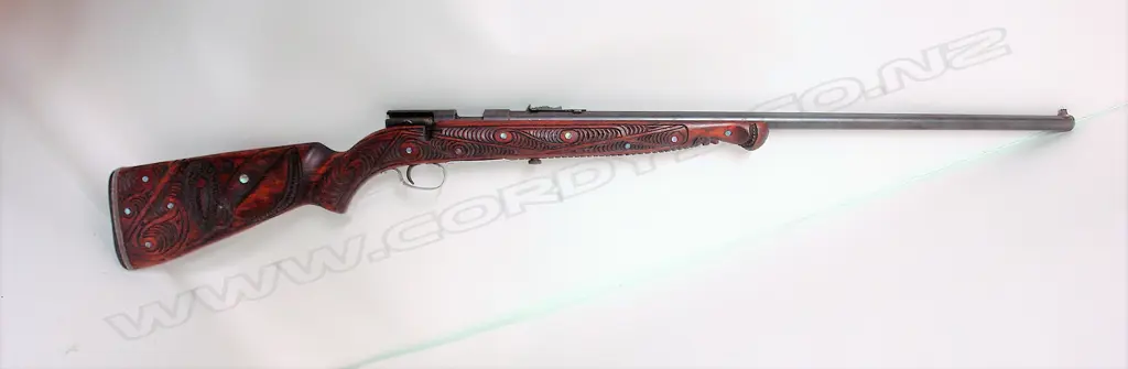 A Lithgow .22 Maori carved rifle Image 1++