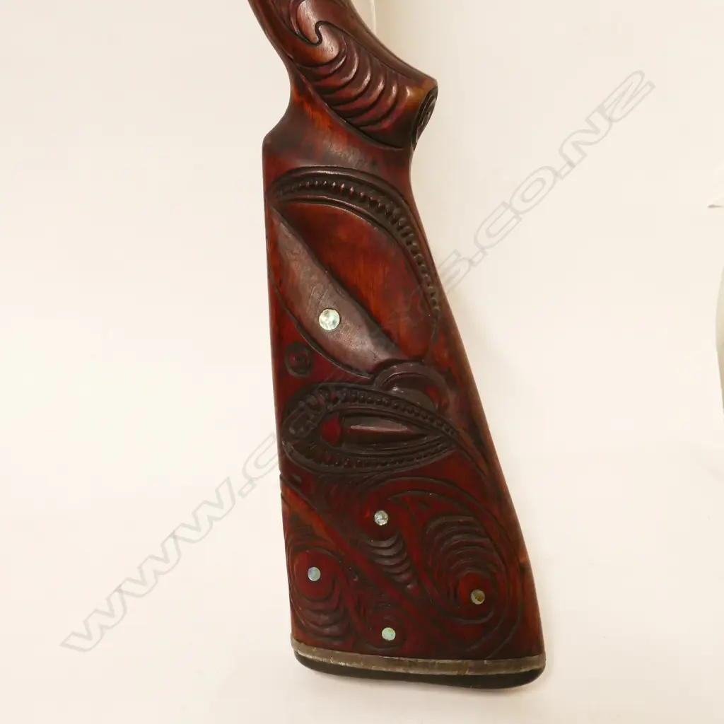 A Lithgow .22 Maori carved rifle Image 1++