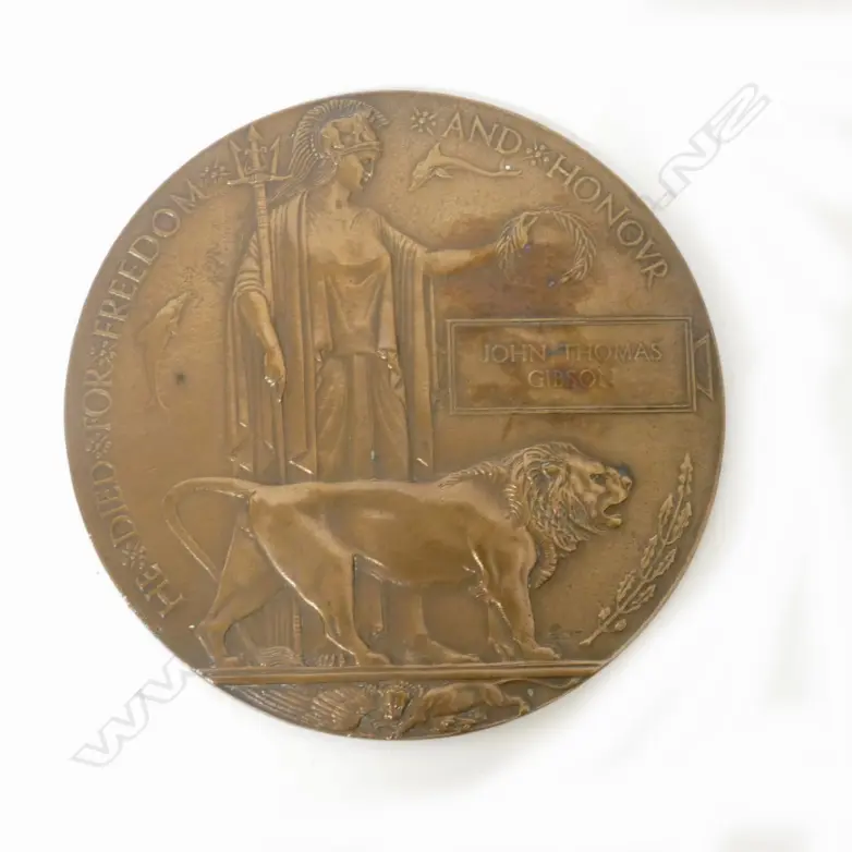 A WWI bronze Memorial 'Penny' Plaque Image 1++
