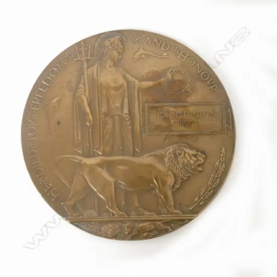 A WWI bronze Memorial 'Penny' Plaque
