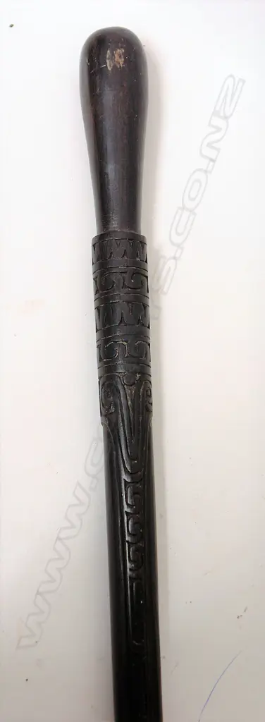 A vintage Trobriand Islands carved hardwood walking stick Image 1++