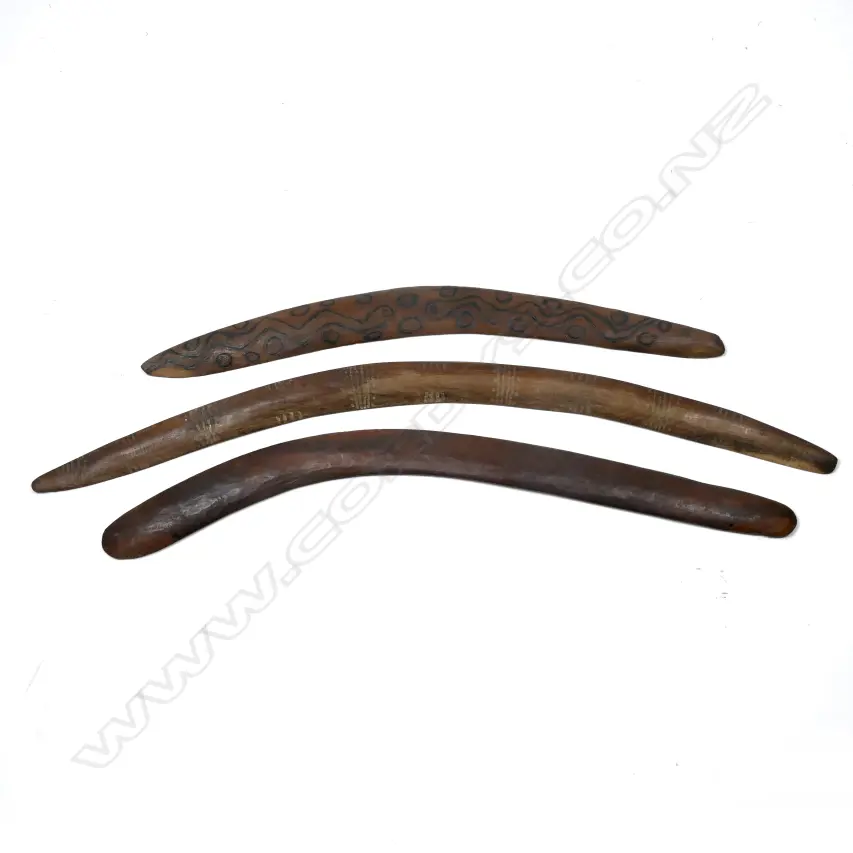Three Australian Aboriginal boomerangs Image 1++