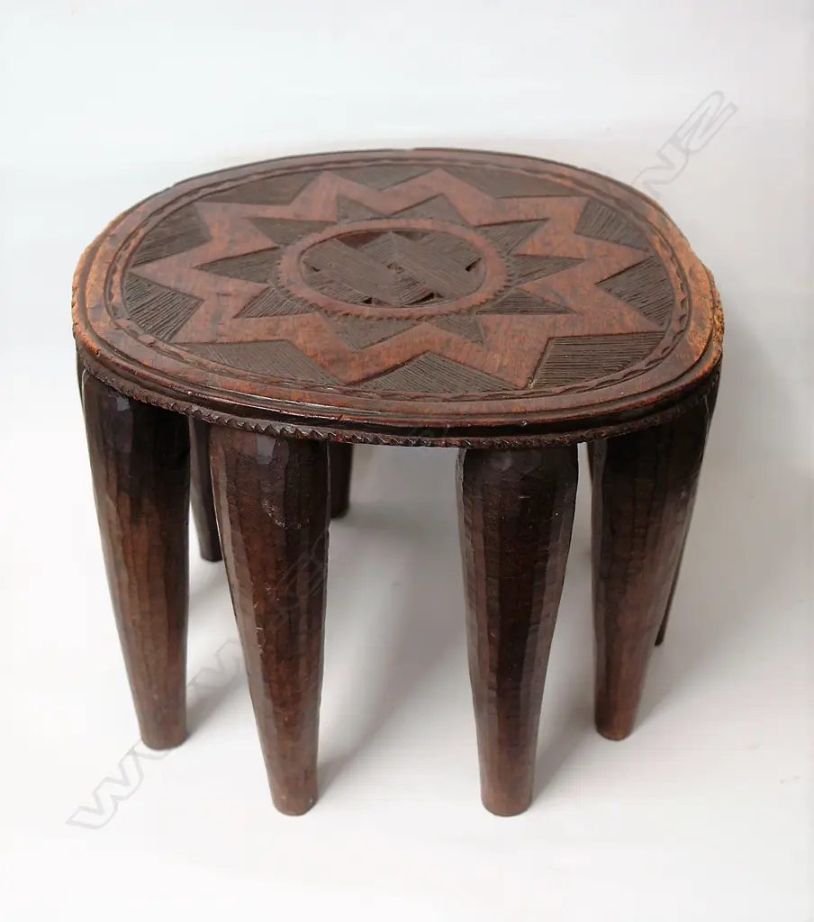 An old African Nupe tribe elephant stool Image 1++
