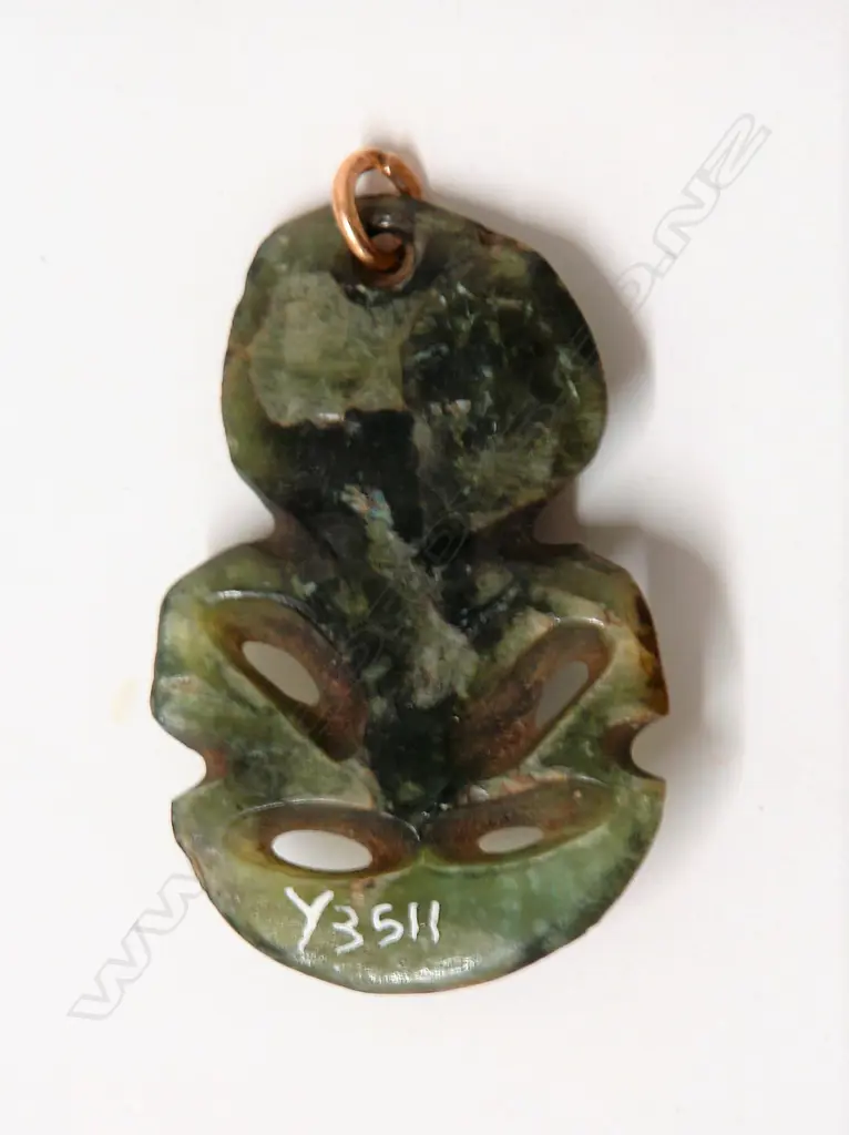 A 19thC Maori pounamu hei tiki Image 1++