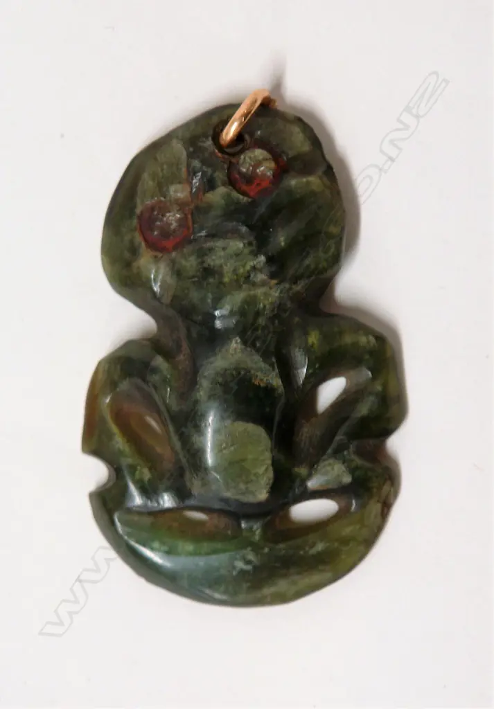 A 19thC Maori pounamu hei tiki Image 1++