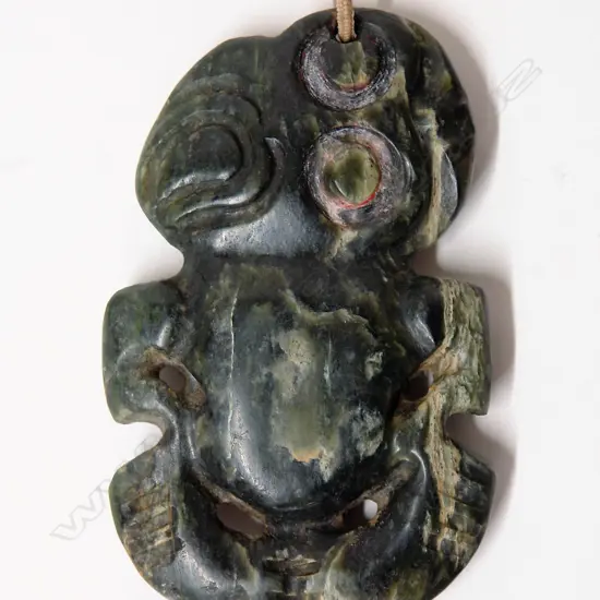 An early/mid 20thC Maori greenstone double sided hei tiki