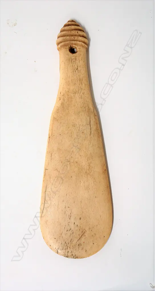 An old Maori carved patu paraoa Image 1++