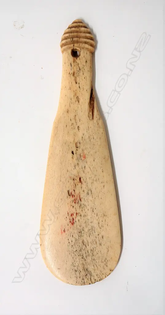 An old Maori carved patu paraoa Image 1++