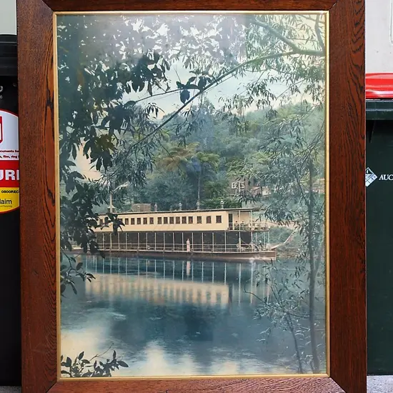 A large vintage hand coloured New Zealand photograph