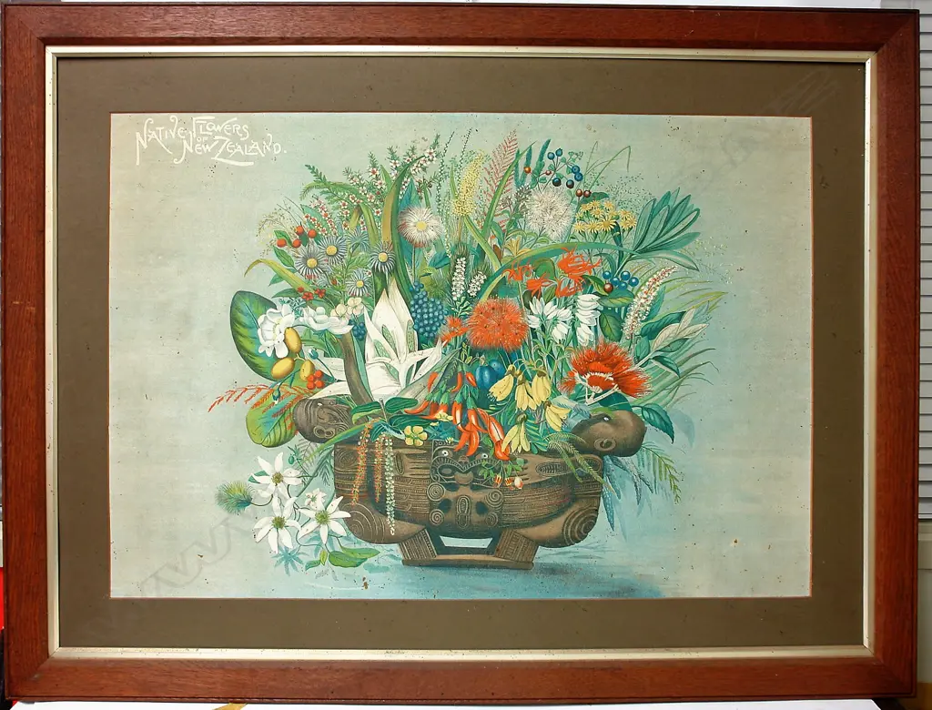 An 1899 print 'Native Flowers of N.Z.' Image 1++