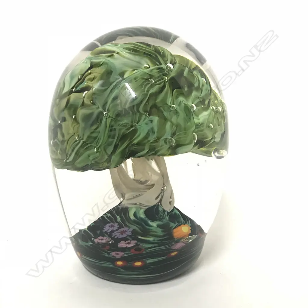 Lynden Over (Lava Glass Studio) art glass 'Trees' paperweight Image 1++