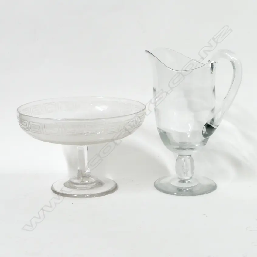 A 19thC glass celery jug and tazza Image 1++