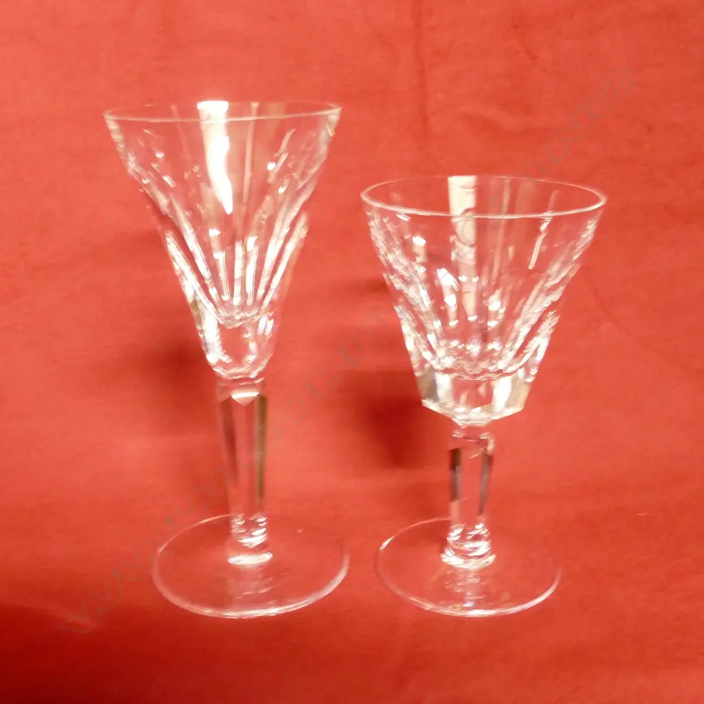 Six Irish Waterford 'Sheila' pattern conical liqueur glasses Image 1++